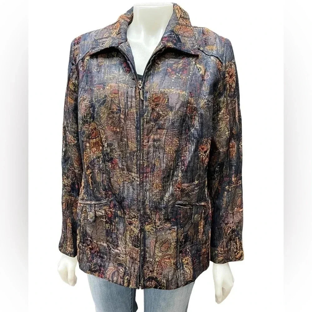 TanJay Multi Coloured Shimmering Fall Jacket Size 14